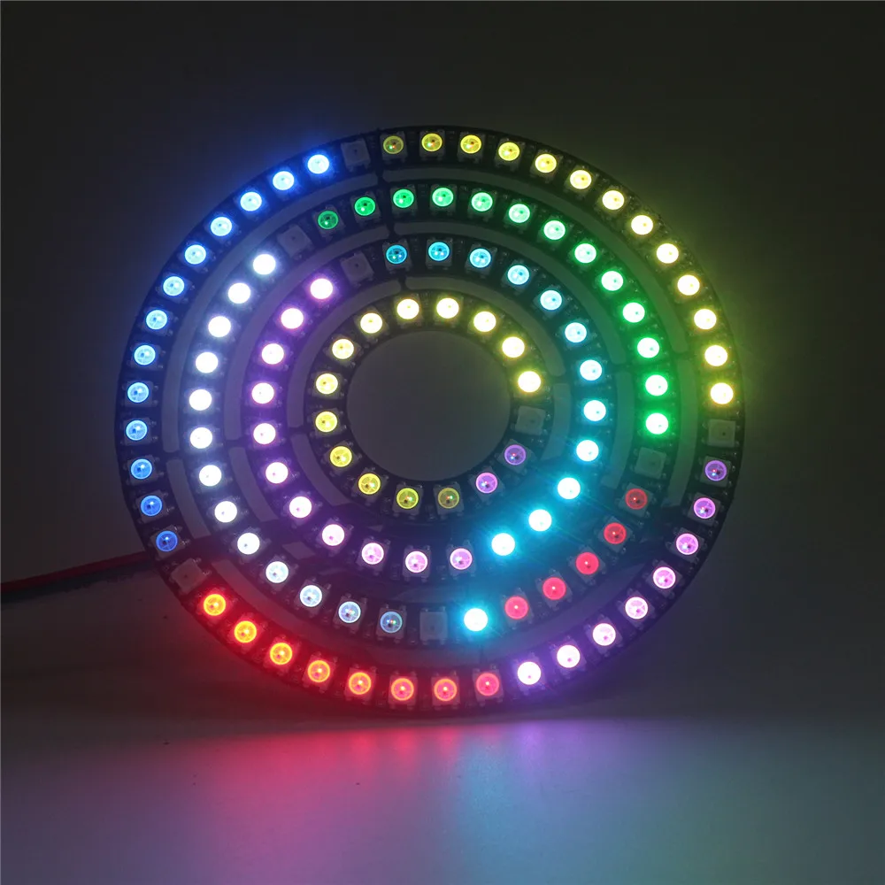 WS2812 5050 RGB светодиодный светильник 8 16 24 35 45 128 битный кольцевой DC 5V вход WS2812B