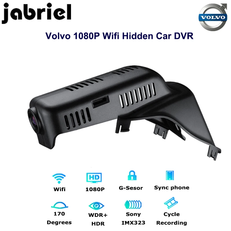 US $47.44 Jabriel Auto 1080p Car Camera Recorder Dvr wifi hidden Driving vehicle dash cam dual lens for volvo 2015 2016 2017 XC60 T4 T5