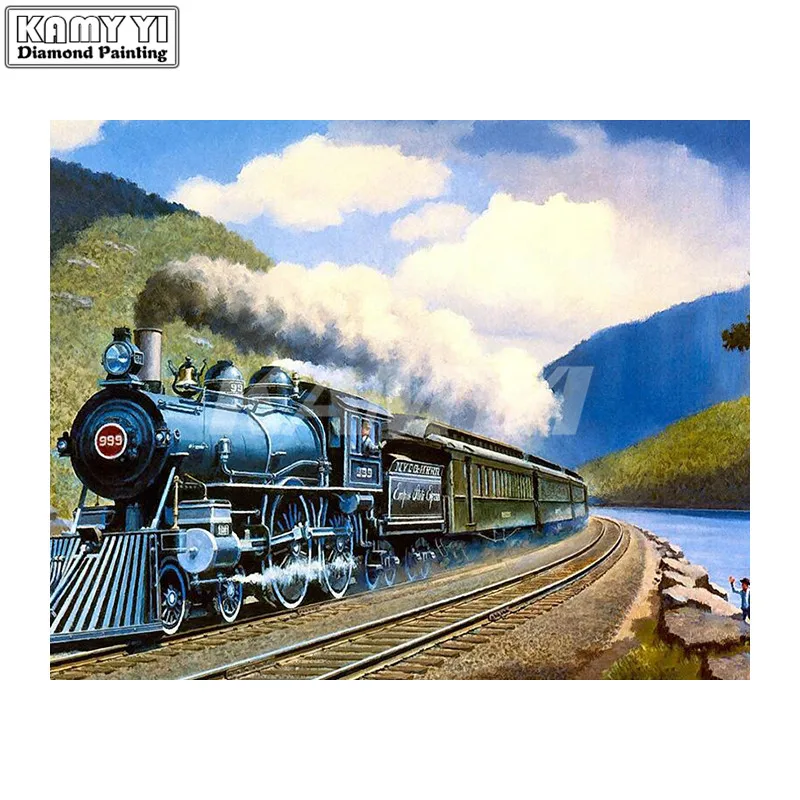 5d diy Diamond embroidery train diamond painting Cross Stitch full square drill Rhinestone mosaic home-4_