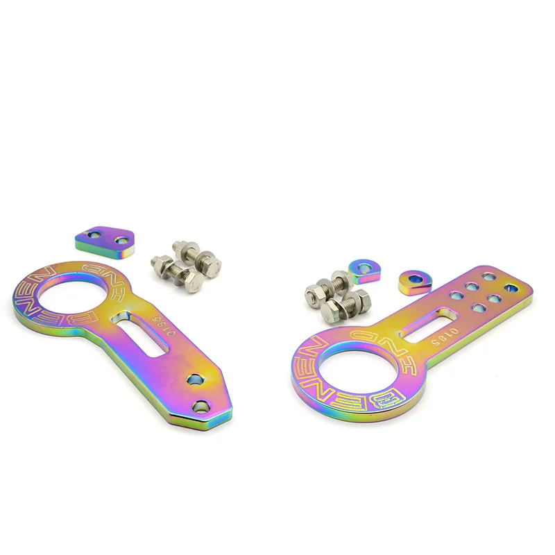 Anodized Universal Front Rear Tow Hook Billet Aluminum Towing Kit For