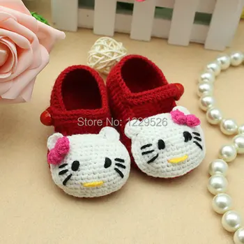 

Best price lovely red cute cat crochet baby shoes / new born shoes / girl shoes / knit shoes / newborn up to 12months