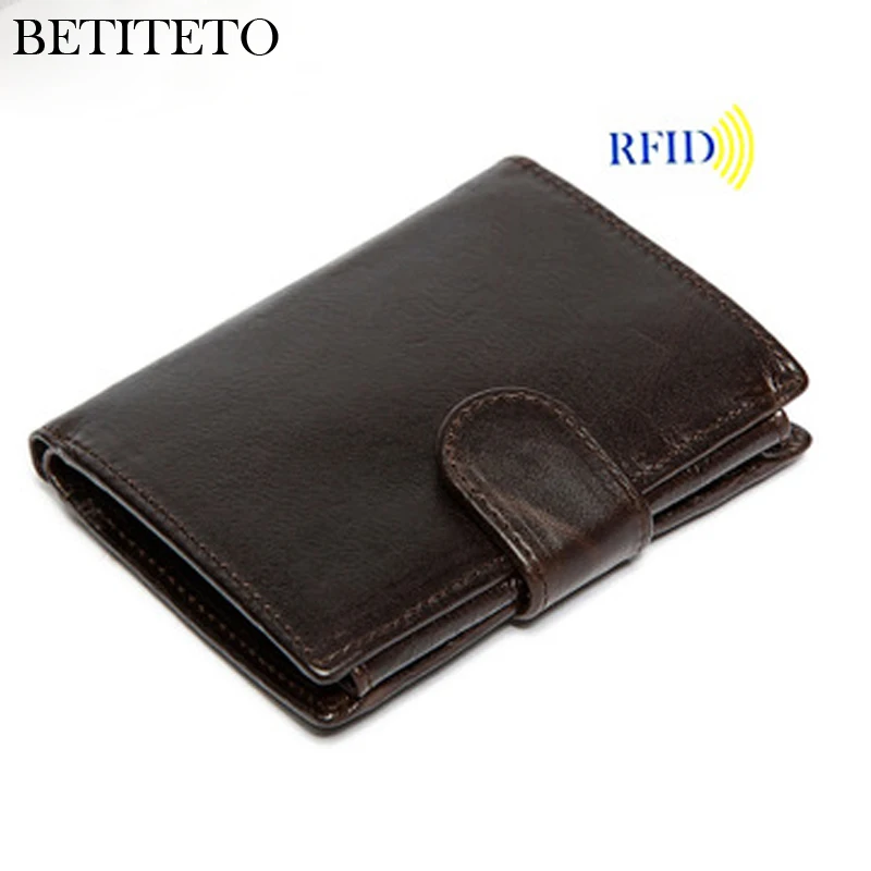 Betiteto брендовый мужской кошелек из натуральной кожи, мужской кошелек для монет, умный маленький кошелек Carteras GG cashelek Portomonee, сумка для денег Partmone Cuzdan - Цвет: Шоколад
