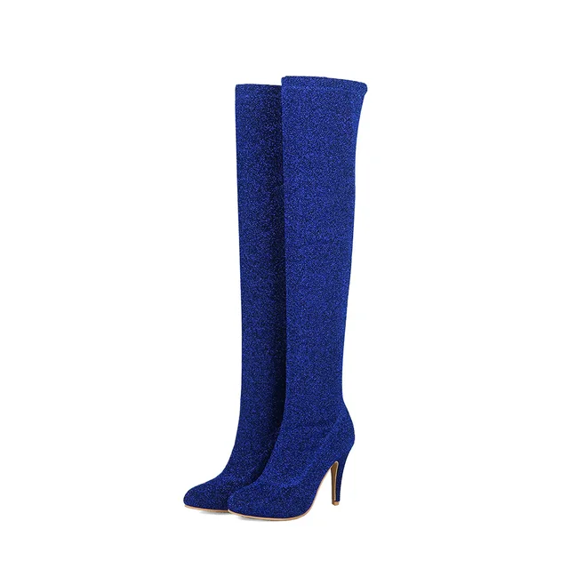 blue dress boots womens