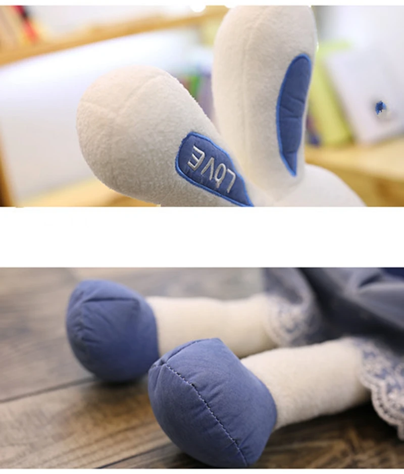 Dorimytrader kawaii princess dress rabbit plush doll big soft LOVE rabbit plush toy bunny dolls for girl gift 49inch 125cm DY50265 (6)