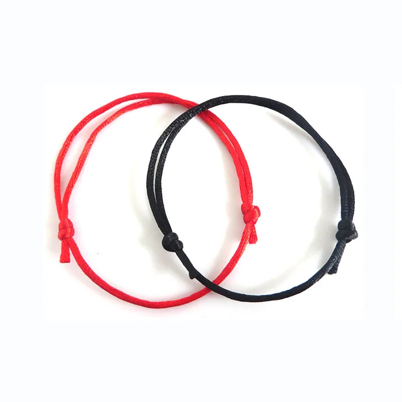 50 шт. модные украшения простой стиль ручной работы черный и красный строка браслеты на удачу браслеты для женщин мужчин ювелирные изделия