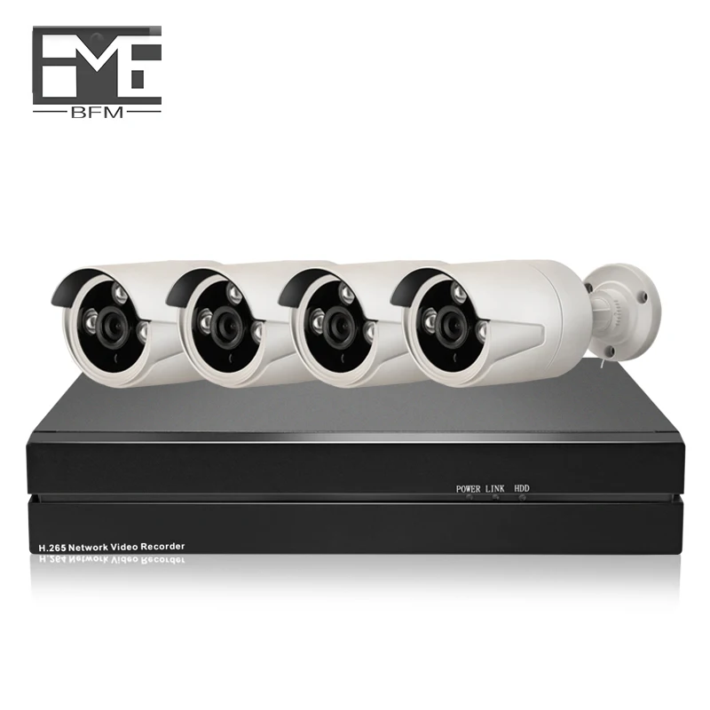 

HJT H.265 5.0MP 4CH IP Camera Kit System POE NVR Surveillance Security CCTV Camera Set Outdoor Outdoor Onrif 2.1
