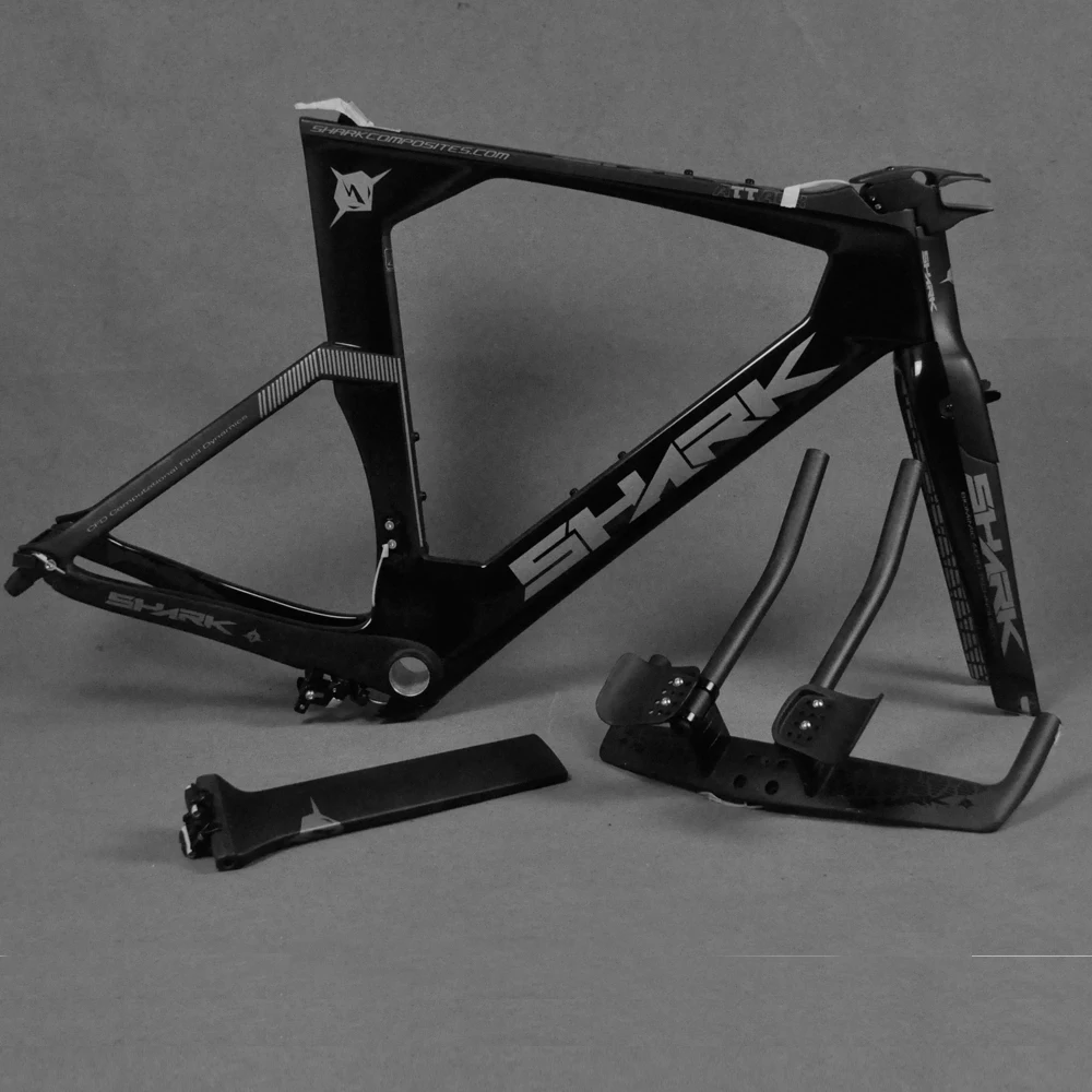 

Carbon TT Bicycle Time Trial Triathlon Bicycle Frame Fork Seatpost Handlebar Black Painting 130*9mm Cycling Sports FM109