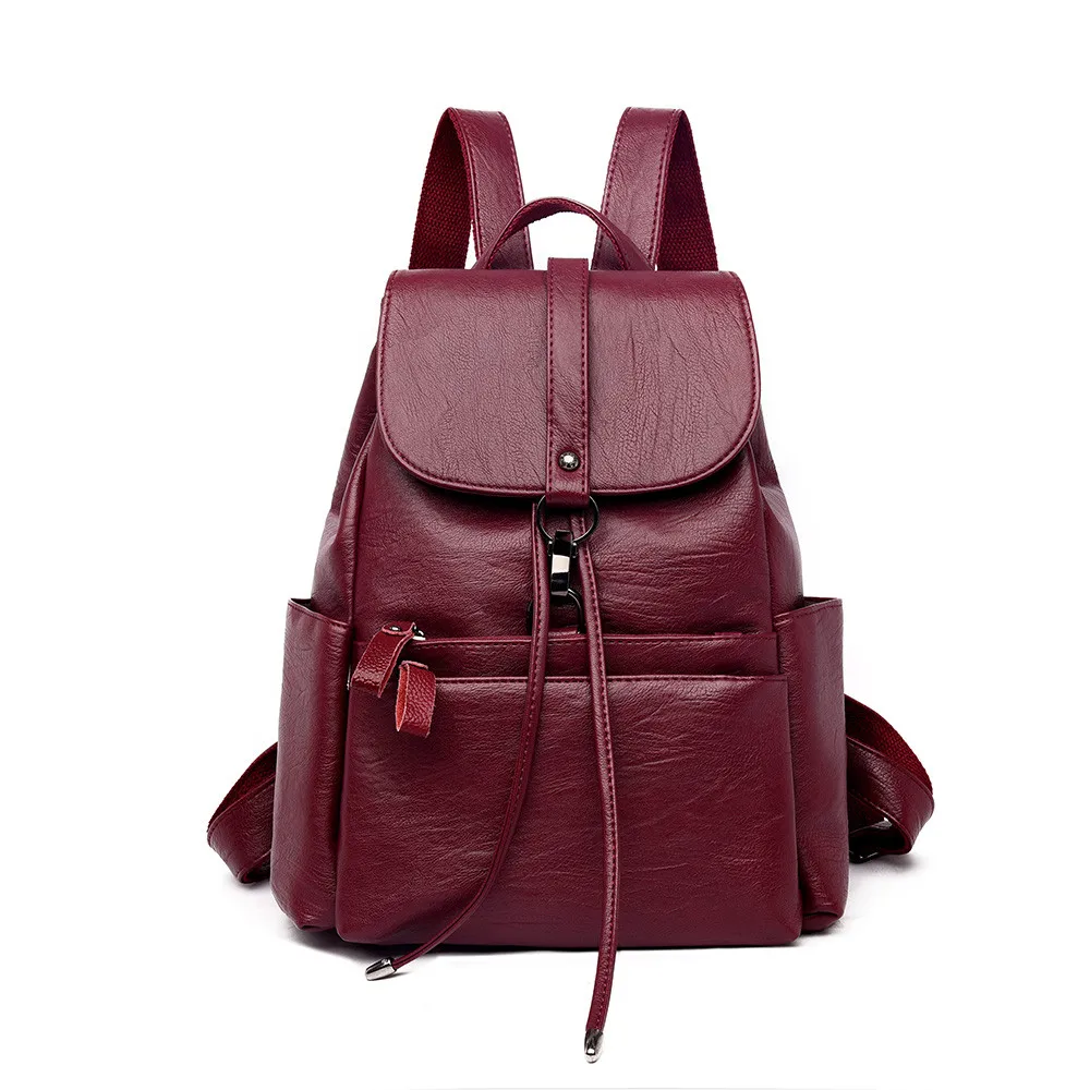 Женские кожаные рюкзаки, Высококачественная мочила Feminina, винтажные сумки, однотонные, известный бренд класса люкс, рюкзаки для девочек, Sac A