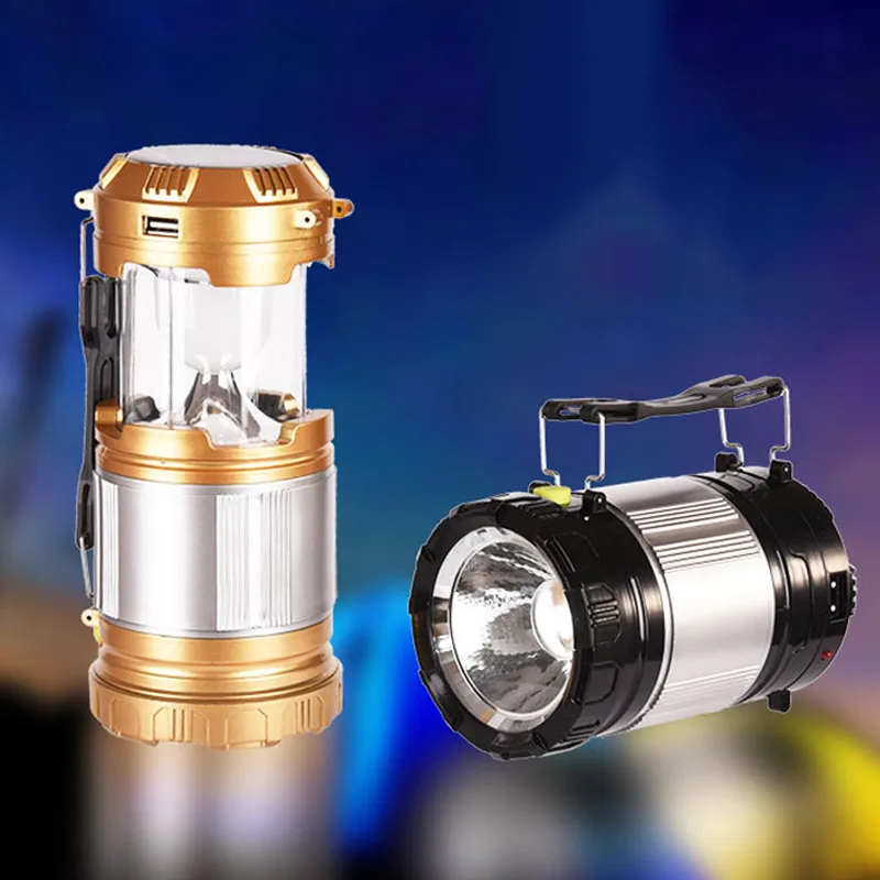 

Solar LED Camping Lantern Portable Outdoor Rechargeable LED Tent Lamp Foldaway Handheld Flashlights LB88