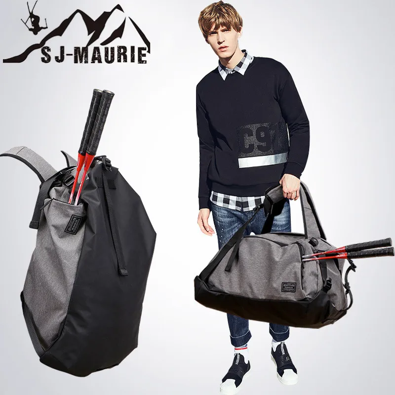SJ-Maurie Men Gym Bags Waterproof Fitness Travel Backpack Outdoor Sports Badminton Racket Bag Luggage Bags with Shoes Storage