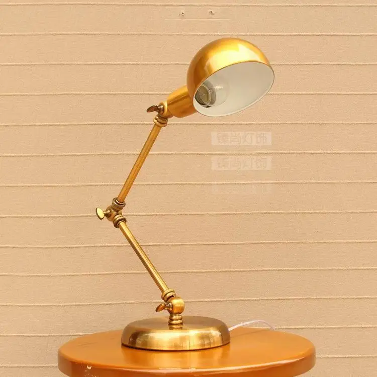 

Creative gold table lamps fashion retro rocker arm table lamp bedroom bedside study hotel decoration desk lamps ZA