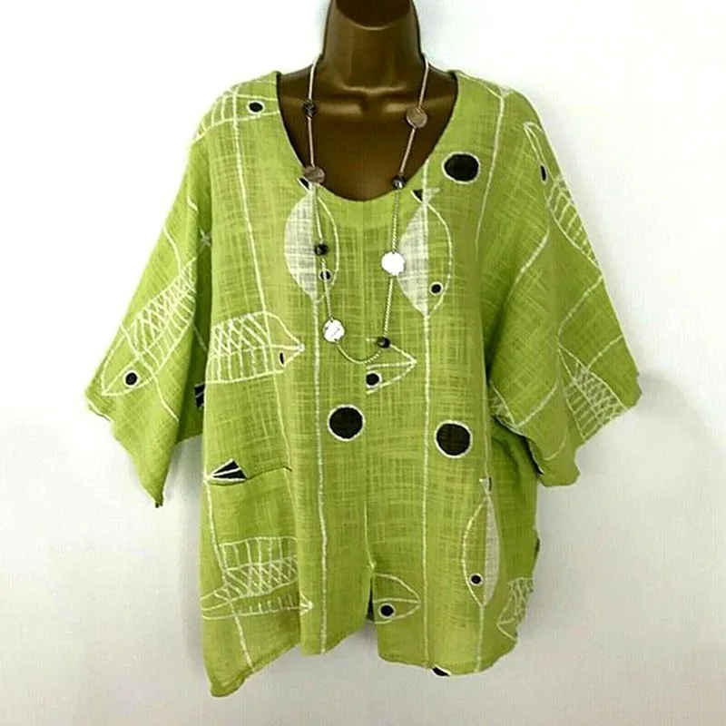 

Women Cotton And Linen Solid Color Shirt Casual Ladies Half Sleeve Shirt Loose O-neck Blouses Tops 2019 Chemisier Femme