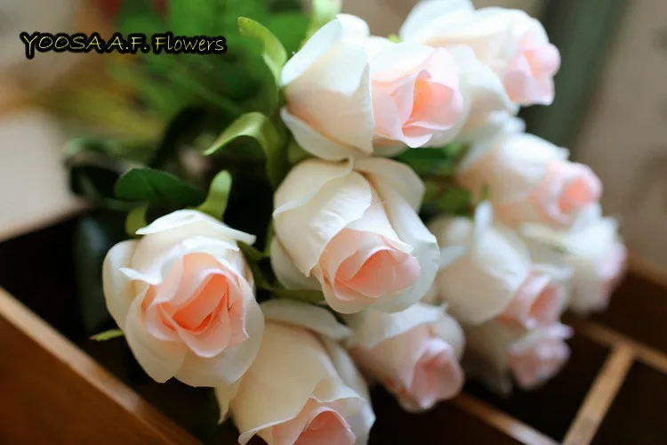 YOOSA 10pcs/lot Rose Artificial Flowers High Quality Silk Flower Simulation flores Fake Plant Wedding Party Home Desktop Decor