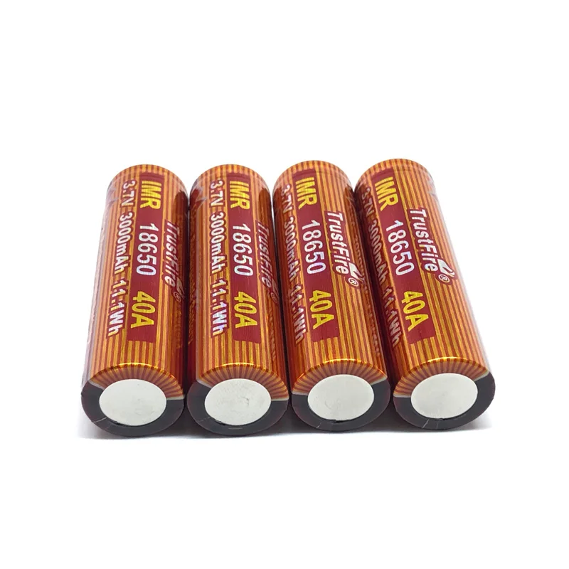 TrustFire IMR 18650 3000mAh 3,7 V 40A 11.1Wh высокая скорость перезаряжаемые батареи литиевые батареи для электронной сигареты светодиодный фонарик