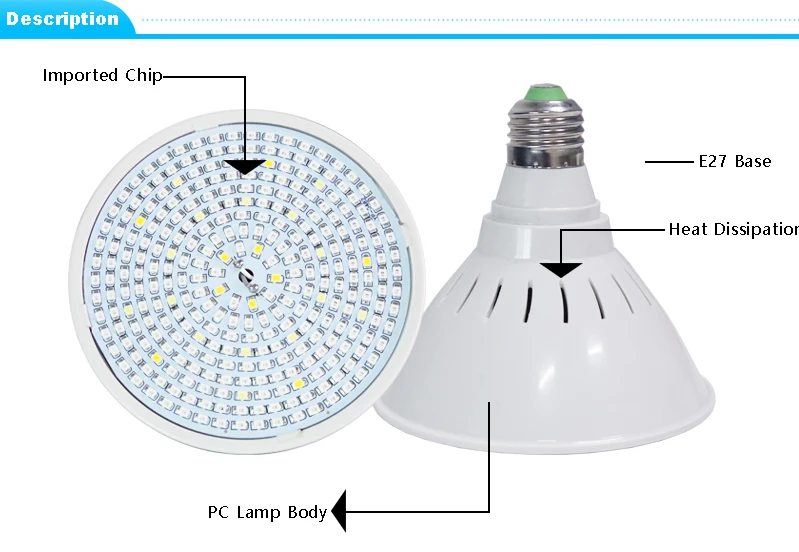 E27 Base 15W 20W 30W led grow light Hydroponic lighting with Clip plants Lamps for hydroponics system indoor garden greenhouse (2)