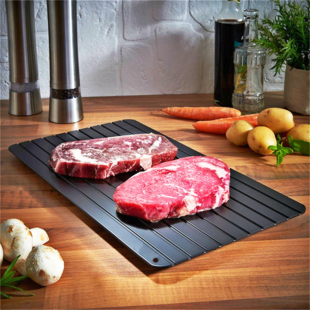 Fast Defrosting Tray Plate Non-Stick Frost Thaw Frozen Food Fruit Meat Beef Fish Safely Defrost Tray Kitchen Gadget Tools