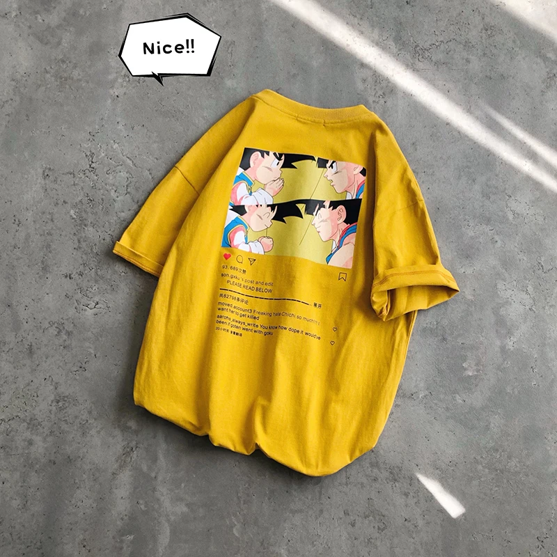 

2019 Summer New Cotton CartoonDragon Ball Goku Printing Short Sleeve T Shirt