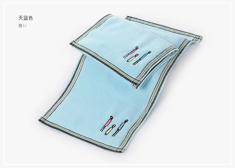 KUTTO младенческой детская мультяшная полотенце для новорожденных Мочалка для купания Кормление для детей жаккардовые вышитые Протрите ткань банное полотенце - Цвет: Blue