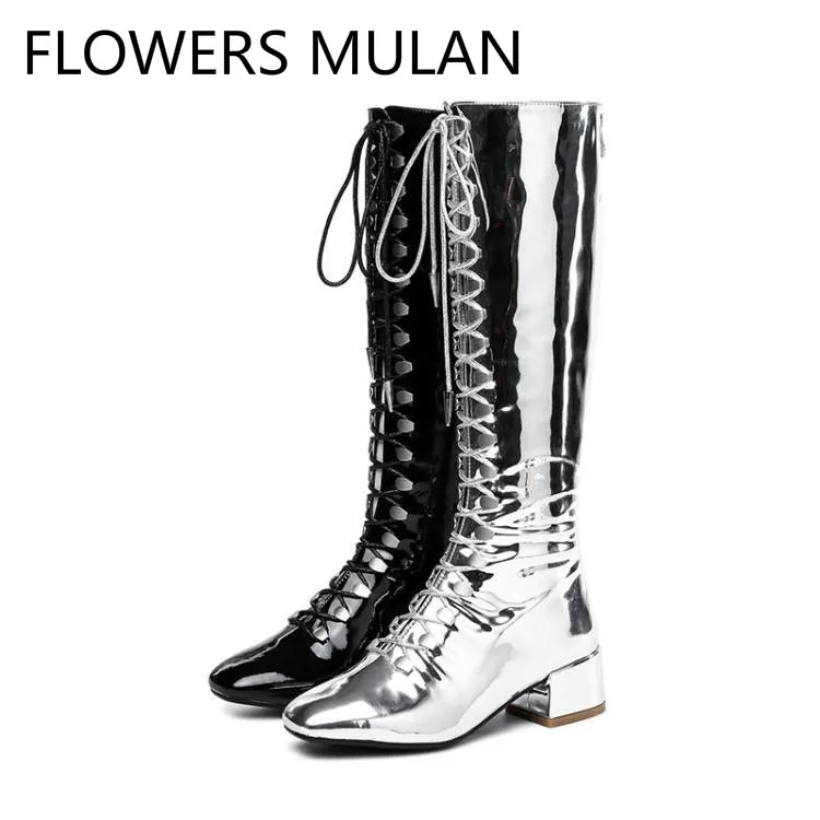 chunky black womens boots