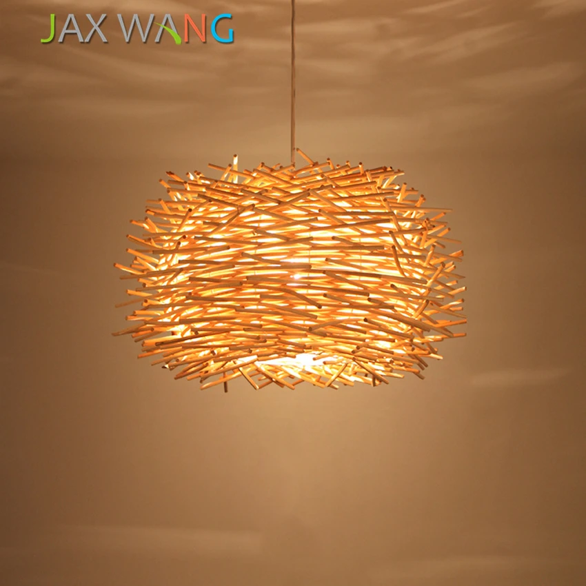 Japen ручная работа Cany Art лампа деревянные подвесные лампы E27 Новинка гнездо клетка подвесной светильник s декоративный для гостиной кафе светильник