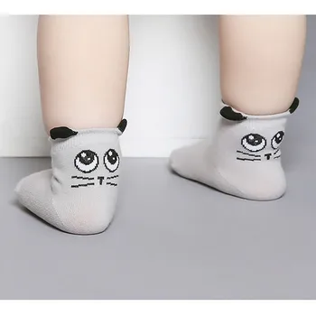 

Baby Cartoon Autumn Winter Toddler Socks Cotton Cute Anti-slip Spring Asymmetry 2pairs