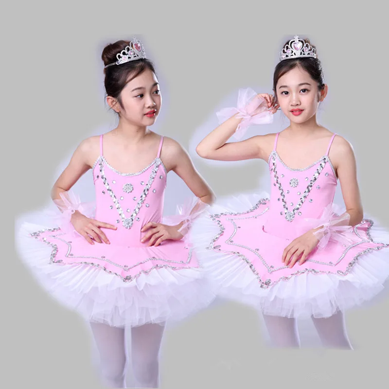 Детская Лебединое озеро Балетные костюмы для детей блин Балетные костюмы Производительность юбка-пачка Одежда для танцев для девочек
