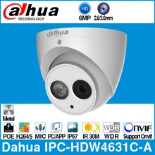 Dahua IPC-HDW4631C-A 6MP HD POE, сетевые мини купольные ip-камеры металлический корпус Встроенный микрофон CCTV 30 м Onvif IR Обновление от IPC-HDW4433C-A