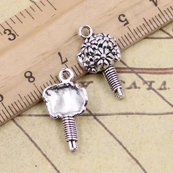 

12pcs/lot Charms Bouquet Flower 22x11mm Tibetan Pendants Crafts Making Findings Handmade Antique Jewelry DIY For Necklace