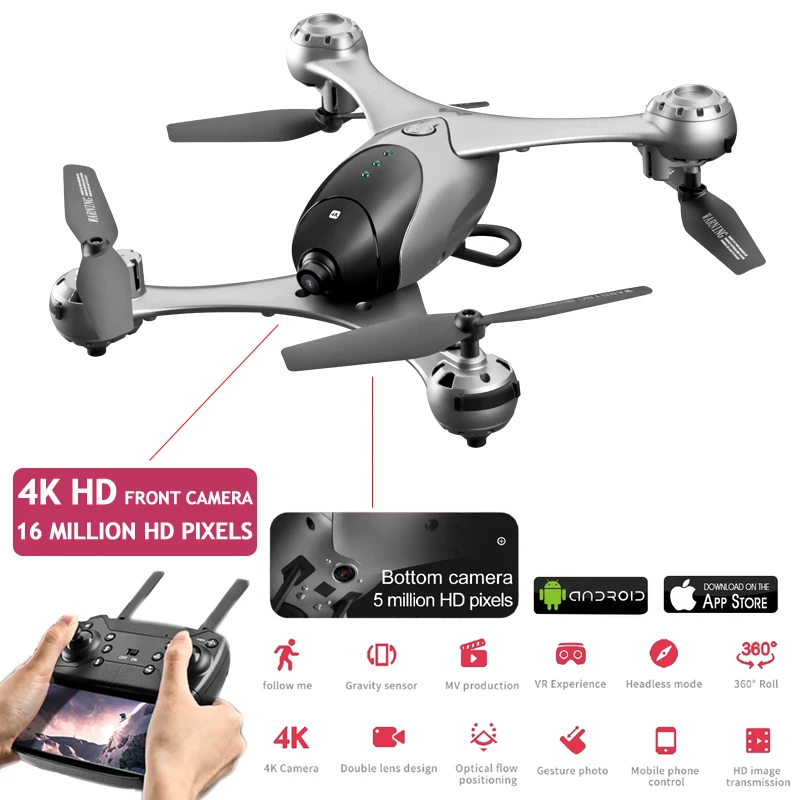 

Drone 4k Quadrocopter Follow Me Drones with Camera HD 4K Dual Camera Fpv Racing Dron Profissional RC Quadcopter With Camera