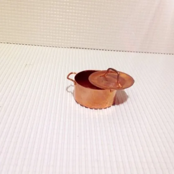 

New 1/12 Dollhouse Miniature Kitchen Copper Pot with Lid