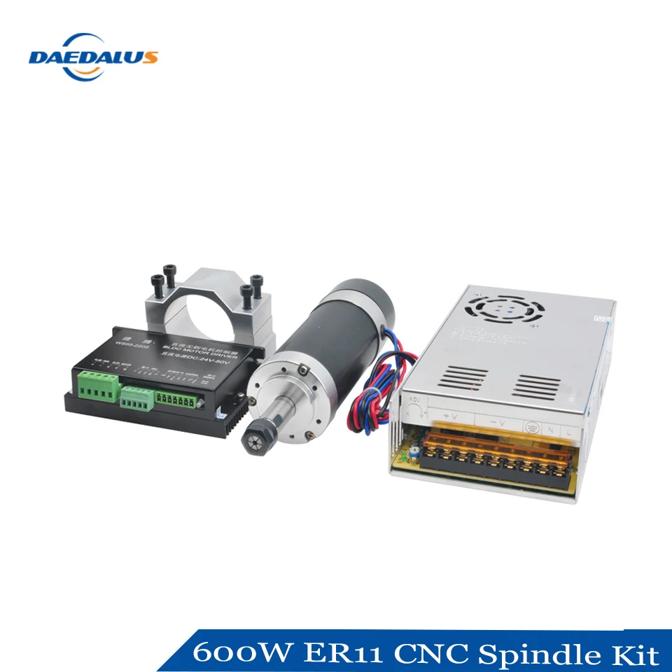 

Daedalus 600W ER11 Brushless Spindle Motor Spindle SwitchingPower Stepper Motor Driver 55MM Clamp