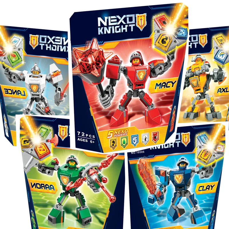 

Bela Nexus Nexo Knights 70363 Action Figure Building Blocks Macy Aaron AXL Lance Clay Battle Suit 2018 Compatible Legoe giftse