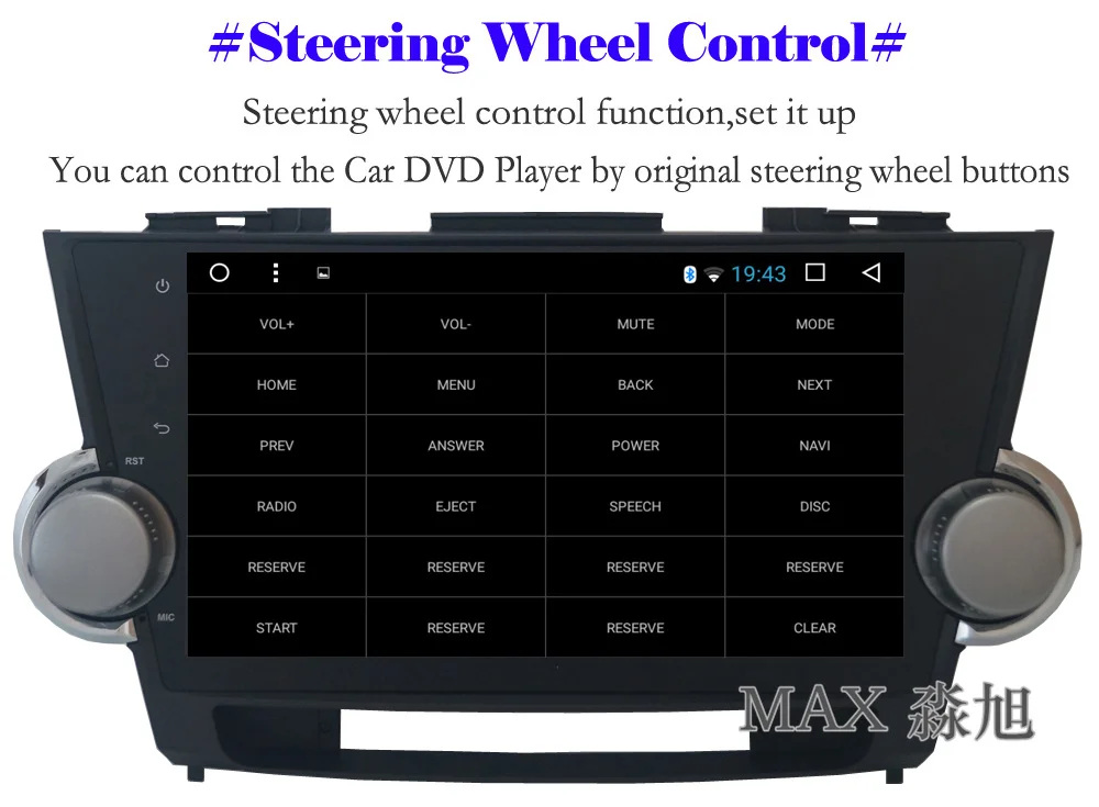 Cheap MAX GPS Navigation Radio Android 8.1.0 Car DVD Player for Toyota Highlander Old 2009-2013 RDS Bluetooth Call WiFi SWC Free Map 11