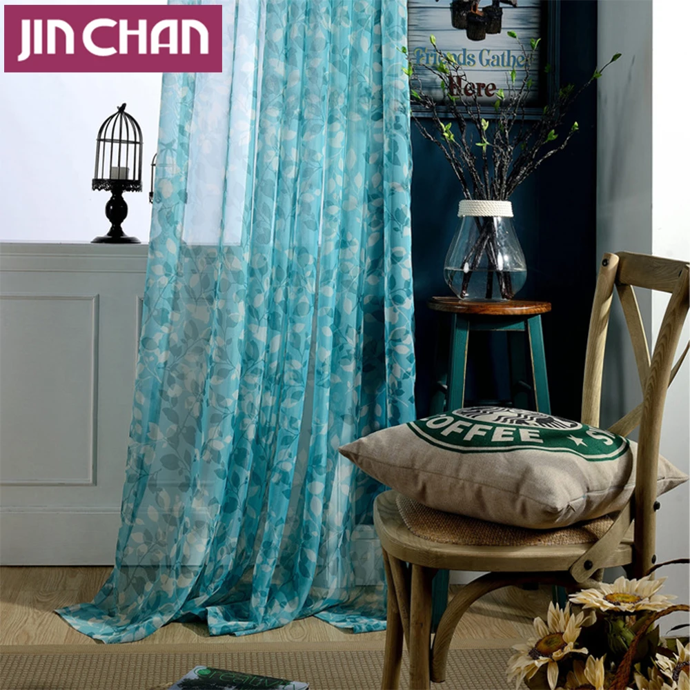 Online kopen wholesale blauw sheer gordijnen uit china blauw sheer ...