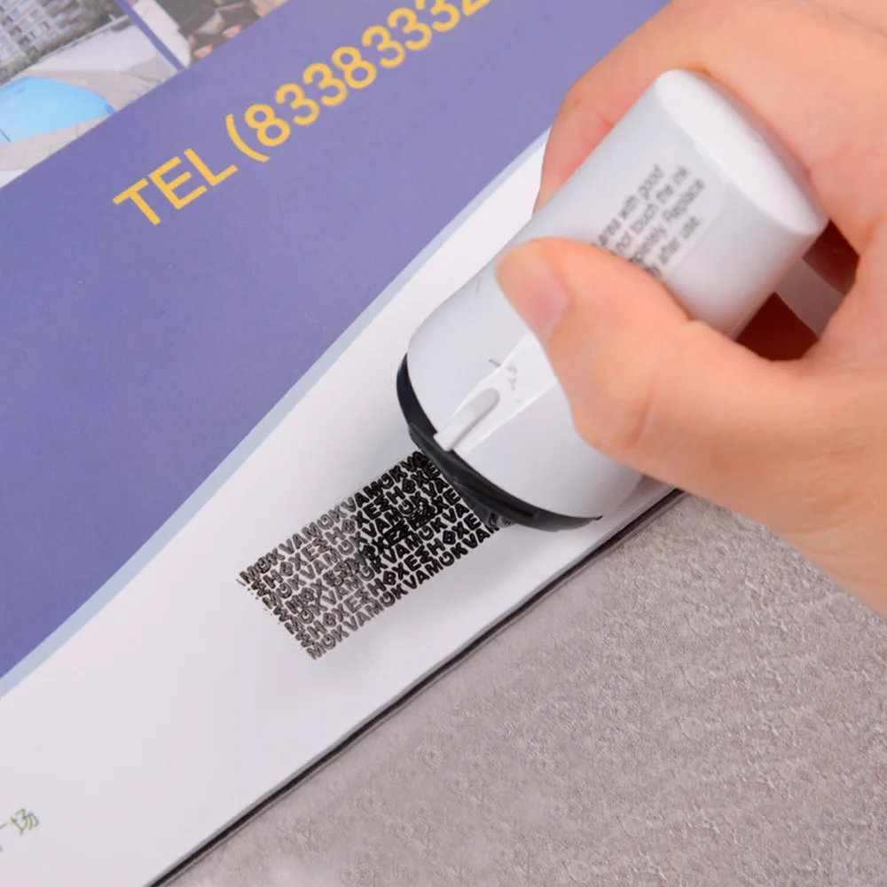 1 шт. защита вашего ID Ролик Штамп SelfInking штамп грязный код безопасности офис роликовые штампы U70708
