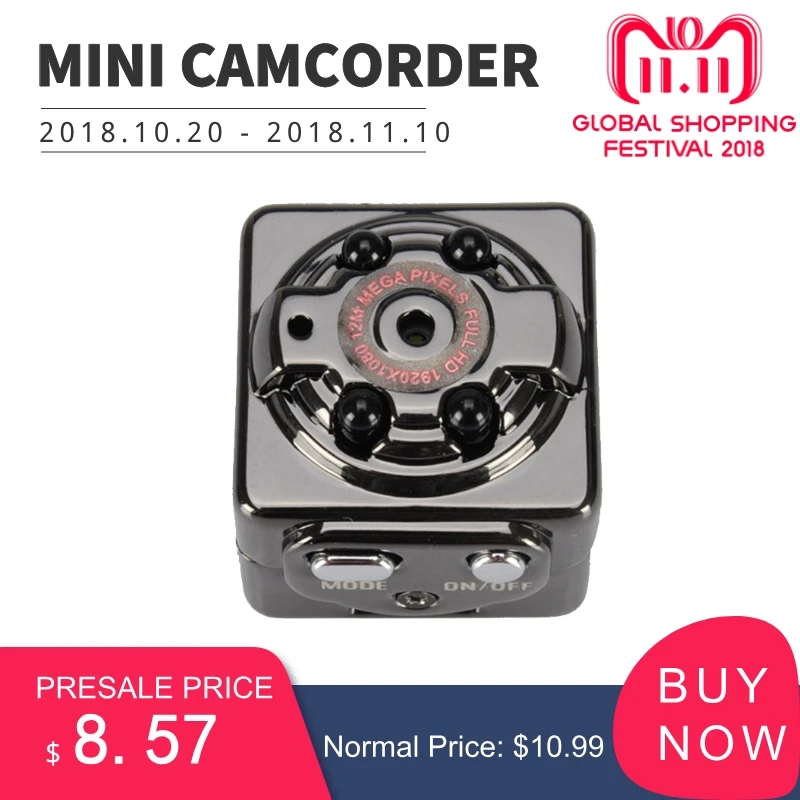 

iMars SQ8 Mini Camera 1080P 12MP Car Surveillance Camera Voice Recorder Night Vision Support 32GB TF Card for Home Use Sports