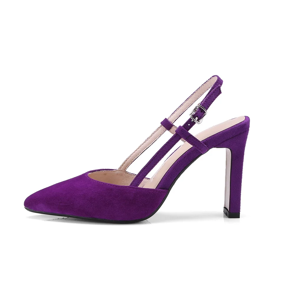 Pointu Noir Maguidern Classique Talons Purple Robe Pompes Dames Haute deep Sandales marron Slingback Sexy Femmes Bout Chaussures qqHOX