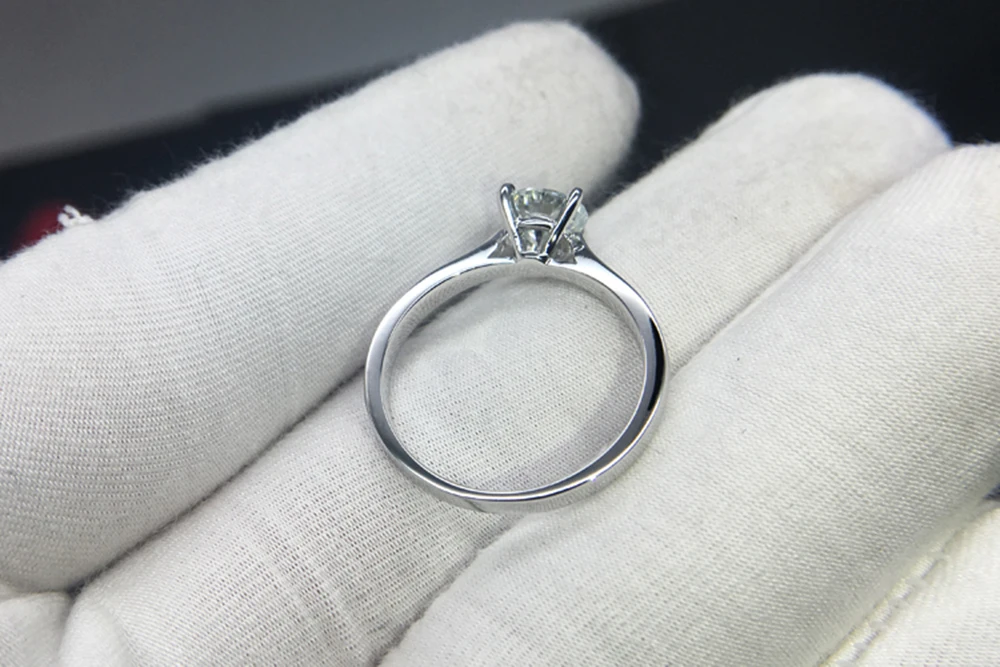 Кольцо из чистого розового золота 18 К, Муассанит, 1ct, 2ct, 3ct, круглая огранка, классический стиль, обручальное кольцо, юбилей, помолвка для женщин