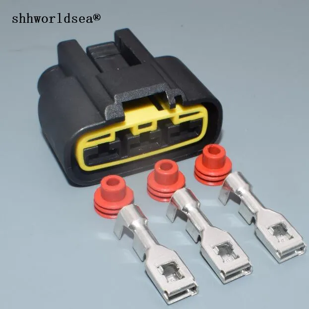 

shhworldsea QLW 250 3 Pin 6.3MM Power Cord Female R Slot Wiring harness connector QLW-3F-B car waterproof connector plug