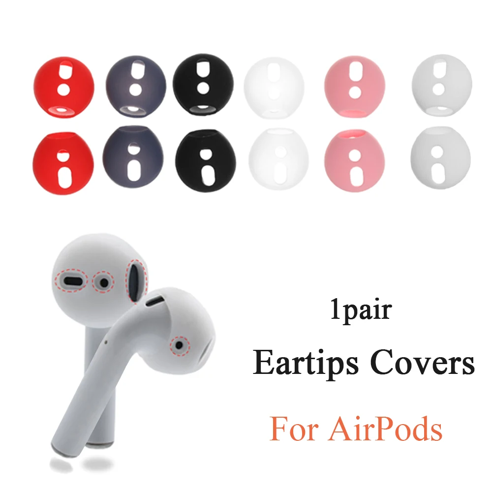 

1Pair New Fashion Earphone Case Cover Silicone Antislip Earbuds tips Caps for Apple Airpods Candy Color Soft Protective Sleeve