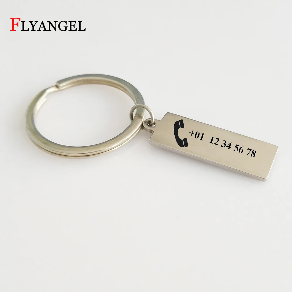 

Customized Anti-lost Phone Number Car Keychain Pendant Auto Vehicle Phone Number Keyring Key Chain Car Decoration Gifts