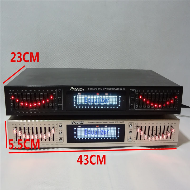 EQ-665 эквалайзер, обеспечивающий HI-FI Лихорадка дома эквалайзер двойной 10 полосный стерео ВЧ Альто регулировки баса с Bluetooth и Дисплей