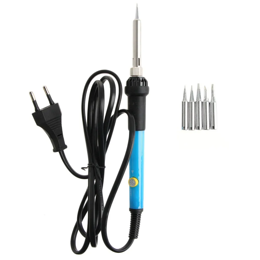

60W 220V Adjustable Electric Temperature Gun Welding Soldering Iron Tool +5 Tips