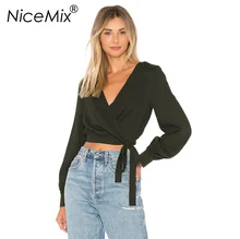 NiceMix 2019 Summer Harajuku Crop Top T Shirt Women Sexy V-neck Jumpers Casual Loose Short T-shirts Female Lacing Tops NiceMix 2019 Summer Harajuku Crop Top T Shirt Women Sexy V-neck Jumpers Casual Loose Short T-shirts Female Lacing Tops