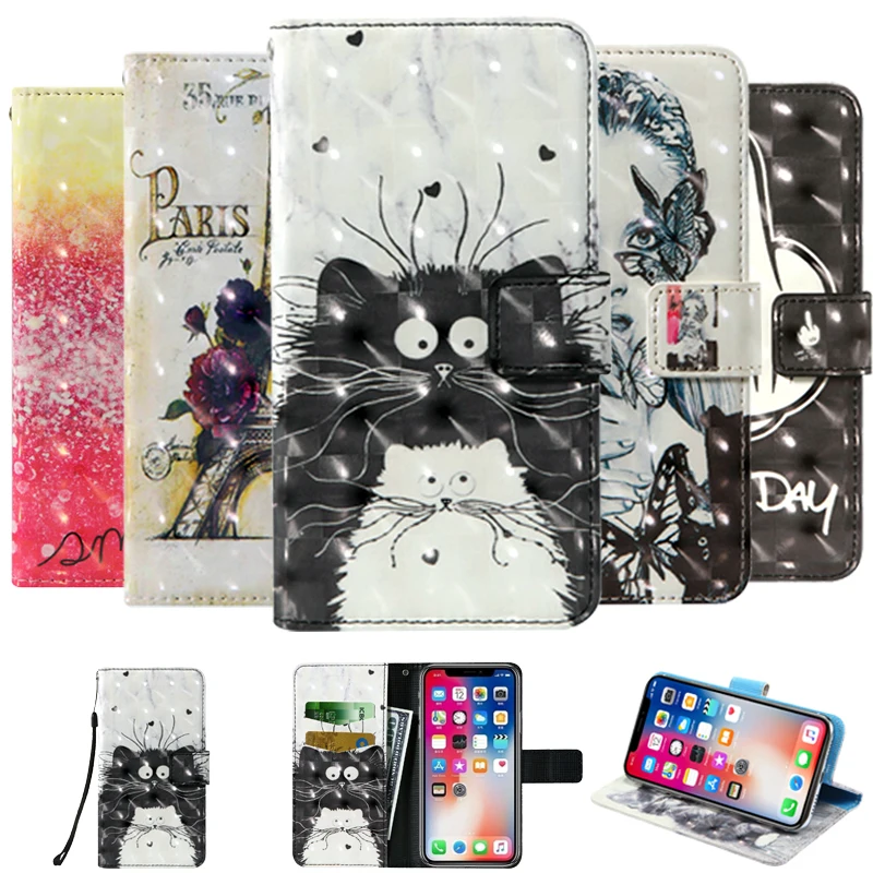 

3D flip wallet Leather case For Nokia 2 3 5 6 7 8 2017 Lumia 520 530 630 635 730 735 830 930 1520 1320 Dual Sim X2 XL Phone Case