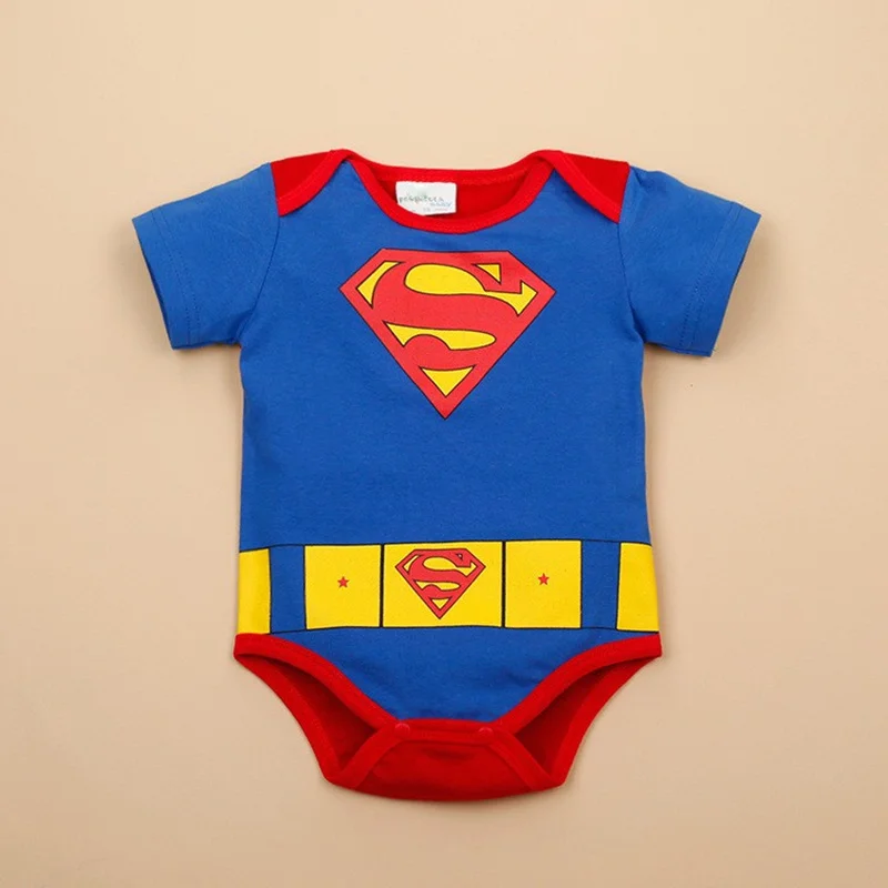 

High Quality Cotton Baby Boy Girl Romper Infant Superman Rompers Newborn Cartoon Clothes Short Sleeve For Summer Bebes Custume