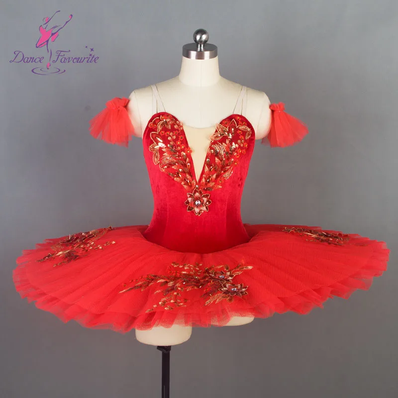 BLL026 Red ballet leotard 7 layers adult women dance costume ballet