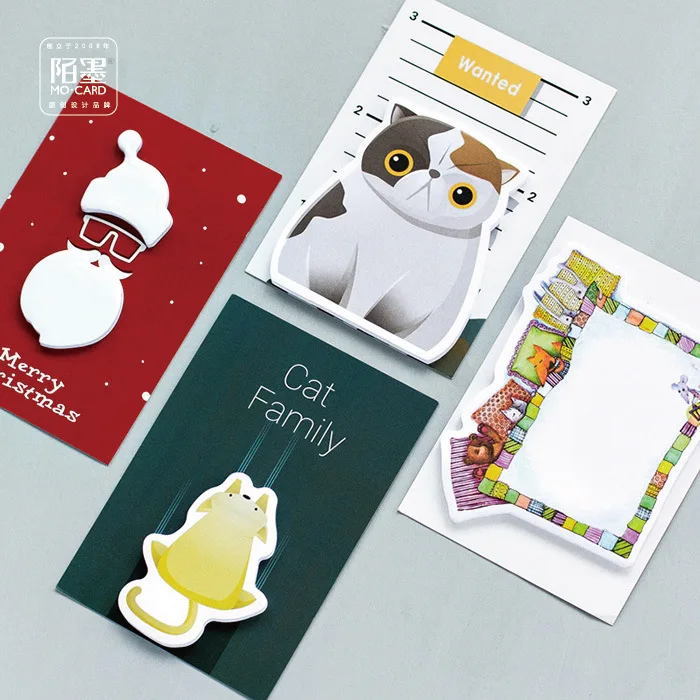 

Creative kawaii Santa Claus cute cat Sticky quilt Notes Daily Agenda Escolar Papelaria School Supply Bookmark Label
