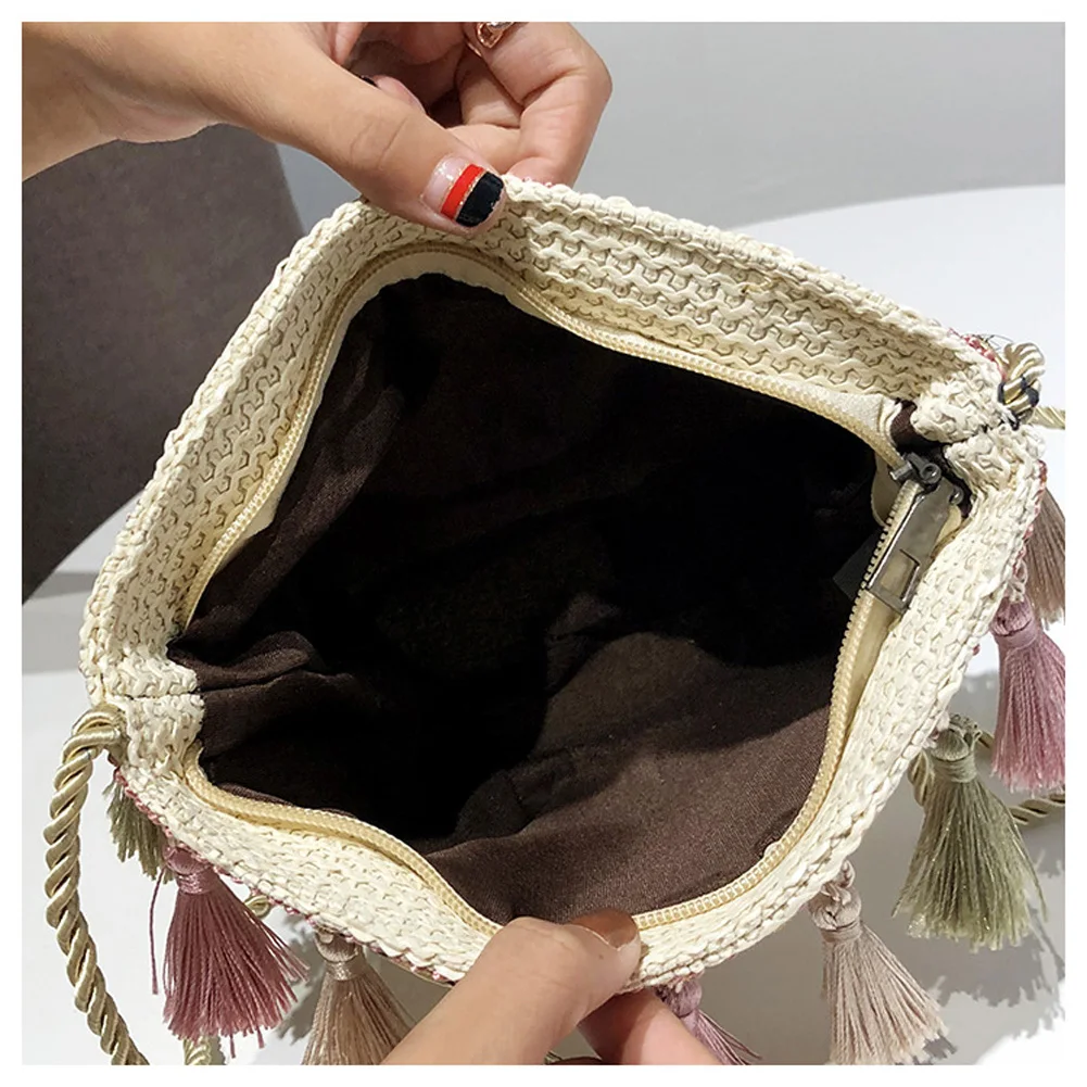 Для женщин Дамская мода переплетения сумка через плечо сумка с кисточками сумка через плечо сумка-тоут Сумки из натуральной кожи
