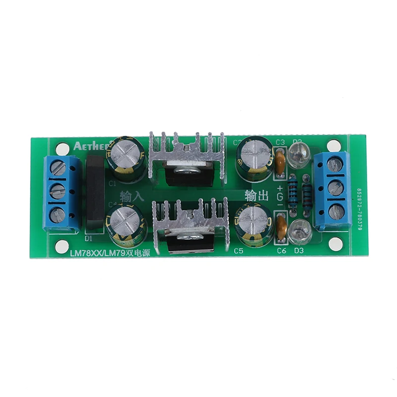 Высокое качество постоянный ток 15 ~ 24 В LM7812 + LM7912 +- 12 в двойной регулятор